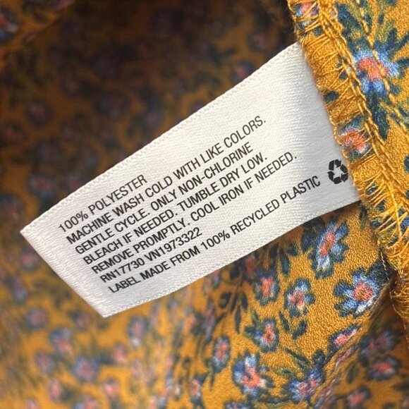 Wild Fable Womens Floral Tiered Mini Dress S Yellow/Blue - Picture 3 of 6